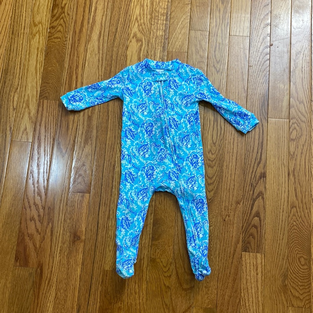 Lilly footie from pottery barn kids.